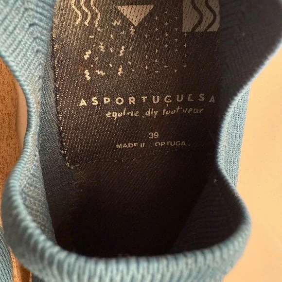 Asportuguesas Fly London Prado Stretch Fabric Teal Slip On Comfort Shoes 39 8 - Picture 5 of 7